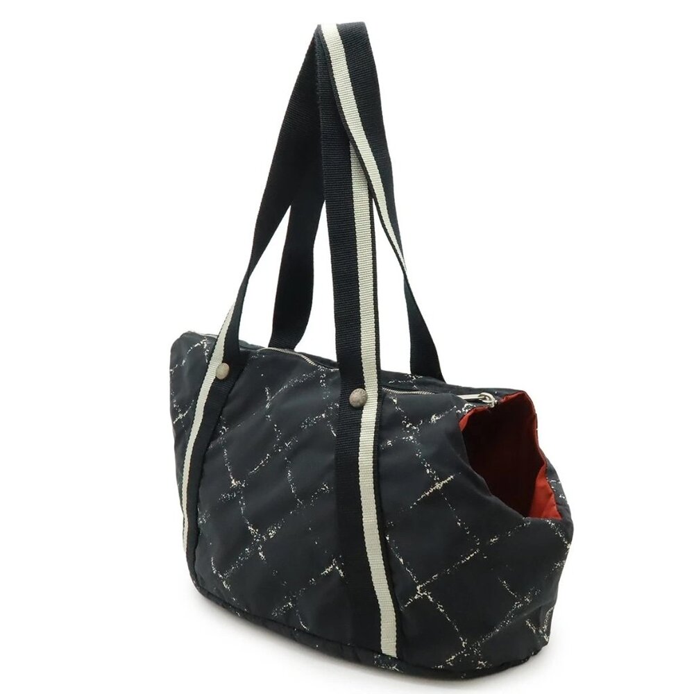 Vintage Chanel Old Travel Line Nylon Dog Carrier Tote Bag